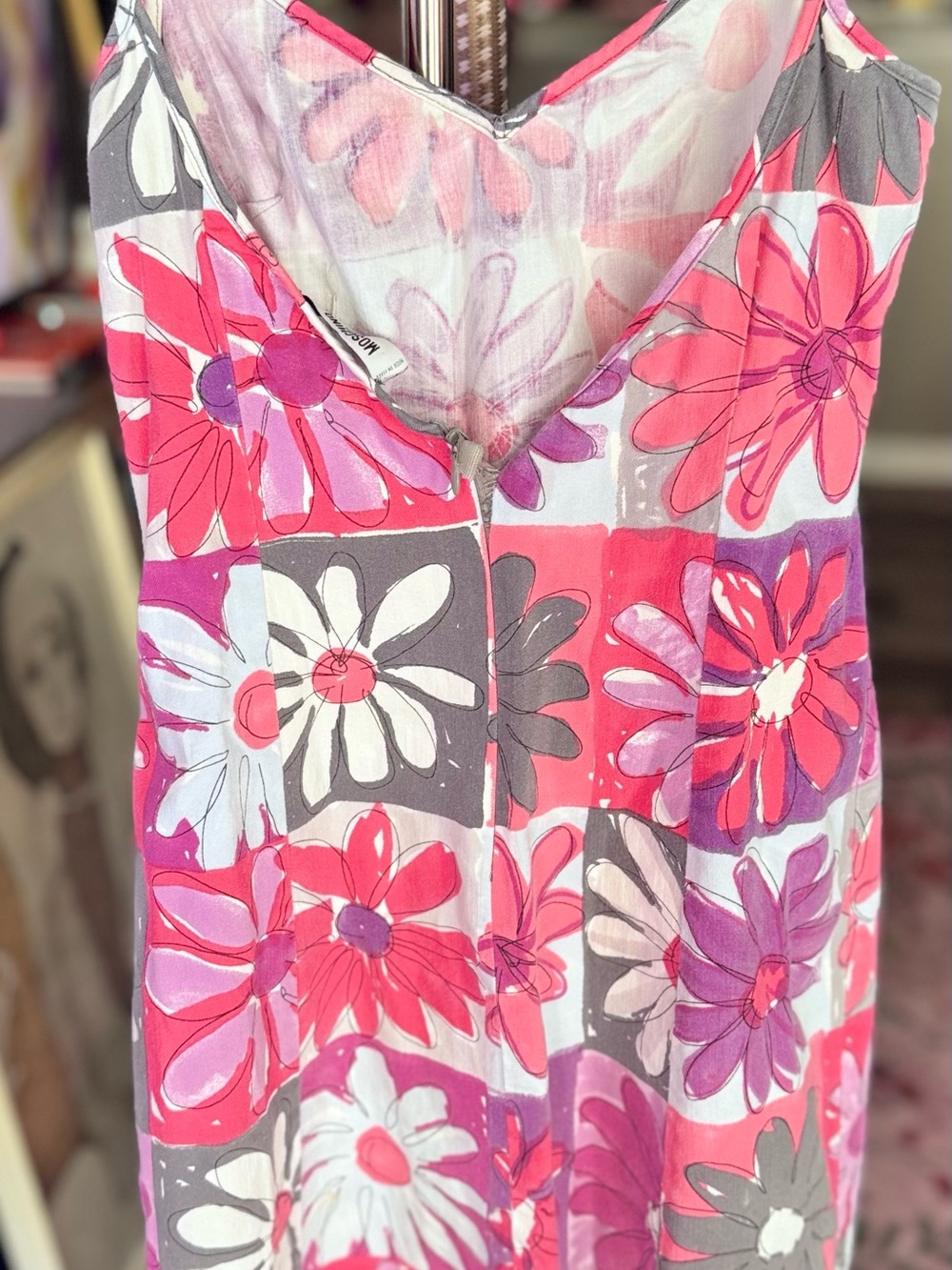 Moschino Pink, Purple & Gray Floral Slip Dress - Picture 5 of 8